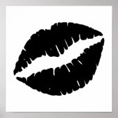 Witte en zwarte lippenstift kus poster (Voorkant)