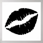 Witte en zwarte lipstick Kiss Poster (Voorkant)