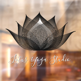 Witte en zwarte Lotus Modern unieke Yoga Studio Raamsticker