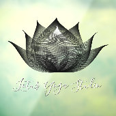 Witte en zwarte Lotus Modern unieke Yoga Studio Raamsticker (Vel 3)