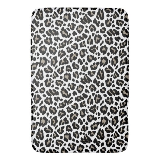 Witte en zwarte luipaard print badmat (Voorkant Verticaal)