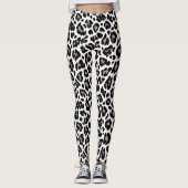 Witte en zwarte luipaard print leggings (Voorkant)