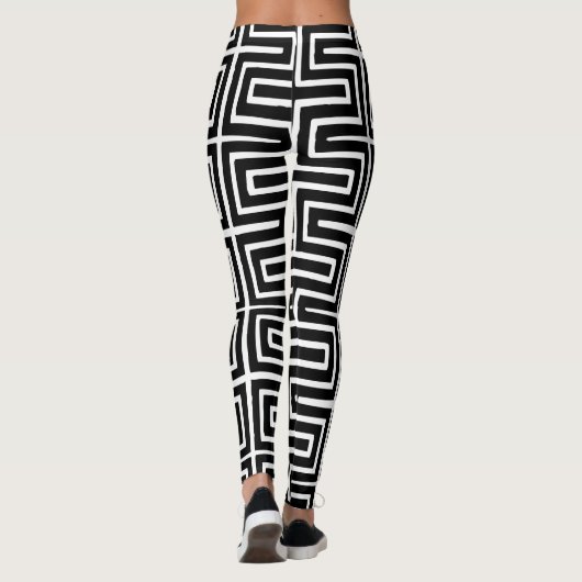 Witte en zwarte maïskolf leggings (Achterkant)