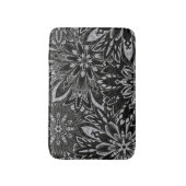 Witte en zwarte mandala patroon badmat (Voorkant Verticaal)