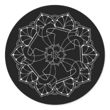 Witte en zwarte Mandala Sticker