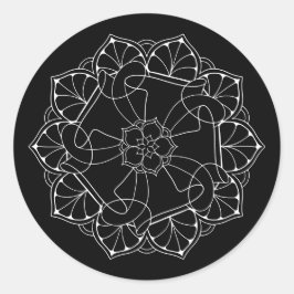 Witte en zwarte Mandala Sticker