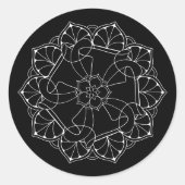 Witte en zwarte Mandala Sticker (Voorkant)