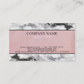 Witte en zwarte marmeren en roze achtergrond visitekaartje (Achterkant)