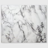 Witte en zwarte marmeren textuur cadeaupapier (Vlak)