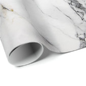 Witte en zwarte marmeren textuur cadeaupapier (Rol Hoek)