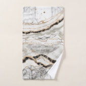 Witte en zwarte marmertexturen Abstract Bad Handdoek (Handdoek)