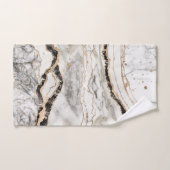 Witte en zwarte marmertexturen Abstract Bad Handdoek (Handdoek)