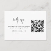 Witte en zwarte minimalistische RSVP-behuizing Kaa Informatiekaartje (Voorkant)