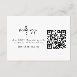 Witte en zwarte minimalistische RSVP-behuizing Kaa Informatiekaartje