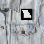 Witte en zwarte Missouri Vierkante Button 5,1 Cm (In situ)