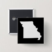 Witte en zwarte Missouri Vierkante Button 5,1 Cm (Voorkant /achterkant)