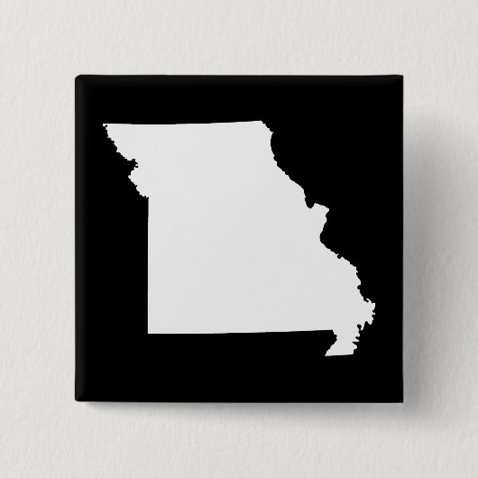Witte en zwarte Missouri Vierkante Button 5,1 Cm (Voorkant)
