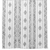 Witte en zwarte modedoek geïnspireerd op stammenet douchegordijn (Voorkant)