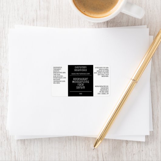 Witte en zwarte moderne druppelaar flesetiket etiket (Insitu)