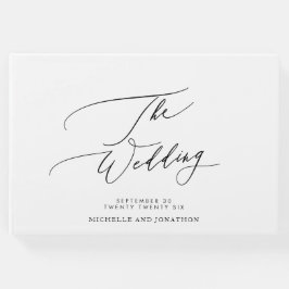 Witte en zwarte moderne kalligrafie gastenboek