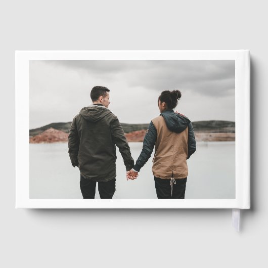 Witte en zwarte moderne kalligrafie gastenboek (Achterkant)