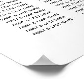 Witte en zwarte Monogram Trouwstoel Grafiek Poster (Hoek)