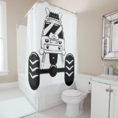 Witte en zwarte monster Tuck Shower Curtain Douchegordijn (In situ)