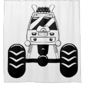 Witte en zwarte monster Tuck Shower Curtain Douchegordijn (Voorkant)