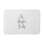 Witte en zwarte naam monogram papieren gastendoek badmat (Voorkant)