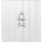 Witte en zwarte naam monogram papieren gastendoek douchegordijn (Voorkant)