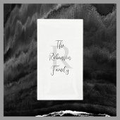 Witte en Zwarte Naam Monogrammed Document Gastenha Servet