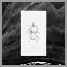 Witte en Zwarte Naam Monogrammed Document Gastenha