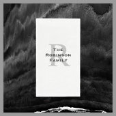 Witte en Zwarte Naam Monogrammed Document Gastenha Servet