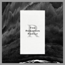 Witte en Zwarte Naam Monogrammed Document Gastenha