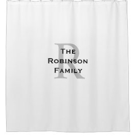 Witte en Zwarte Naam Monogrammed Douchegordijn