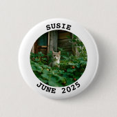 Witte en Zwarte Naam Ronde Familiefoto Ronde Button 5,7 Cm (Voorkant)