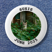 Witte en Zwarte Naam Ronde Familiefoto Ronde Button 5,7 Cm