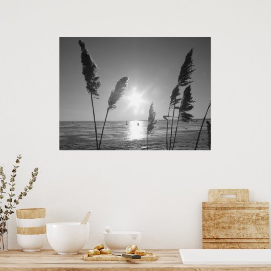 Witte en zwarte onkruid poster (Keuken)