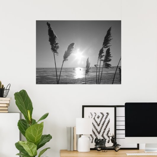 Witte en zwarte onkruid poster (Thuiskantoor)