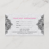 Witte en zwarte  Ornamenten afspraakkaart Afsprakenkaartje (Achterkant)