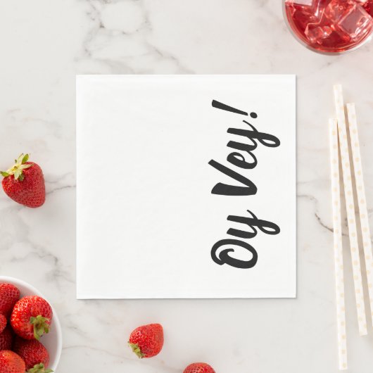 Witte en Zwarte Oy Vey Papieren Servetten (Insitu)