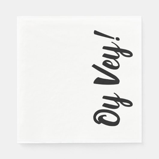 Witte en Zwarte Oy Vey  Papieren servetten (Voorkant)