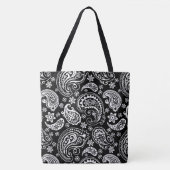 Witte en zwarte  paisleypatroon tote bag (Voorkant)