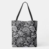 Witte en zwarte  paisleypatroon tote bag (Achterkant)
