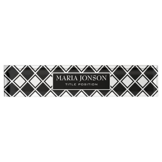 Witte en zwarte pleinen naambordje (Voorkant)