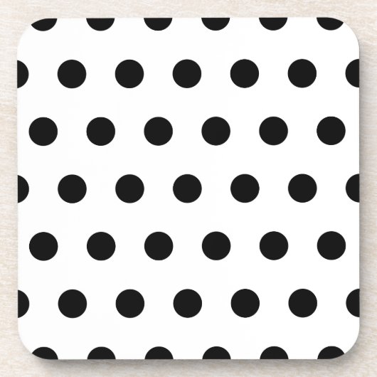 Witte en zwarte pokadot bier onderzetter (Voorkant)