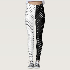 Witte en zwarte pokadot leggings
