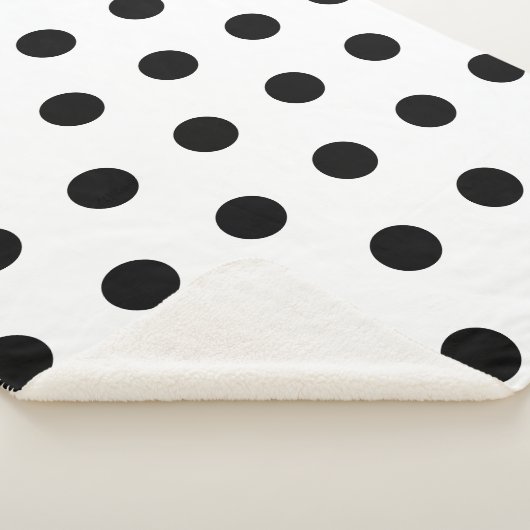 Witte en zwarte pokadot sherpa deken (3/4)