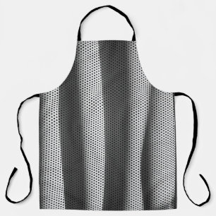 Witte en zwarte polka-dot stof schort