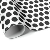 Witte en zwarte polka stippen cadeaupapier (Rol Hoek)